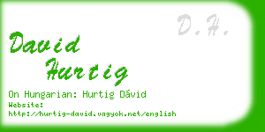 david hurtig business card